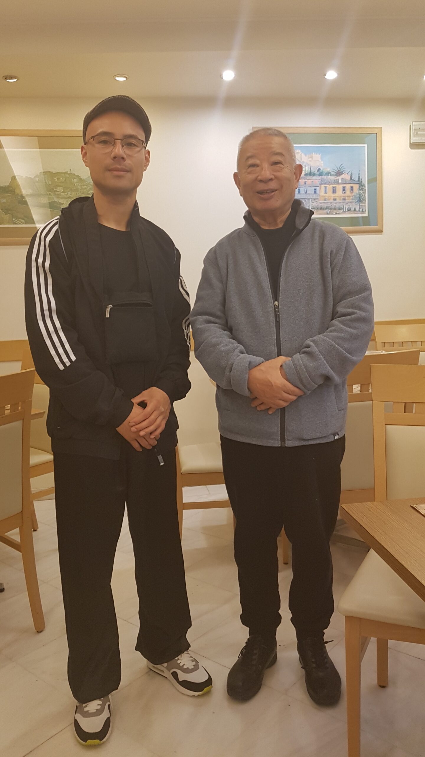 Levi en GM Wu Bin leraar van filmsters Yet Li en Donnie Yen (Beijing) in China
