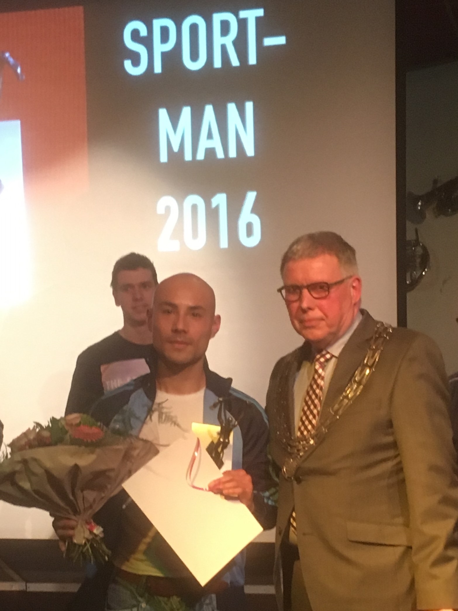 Sportman 2016 Levi en burgemeester Robben
